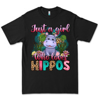 Black just a girl who loves hippos Premium Tee - Artiststas