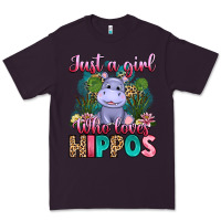Plum just a girl who loves hippos Premium Tee - Artiststas