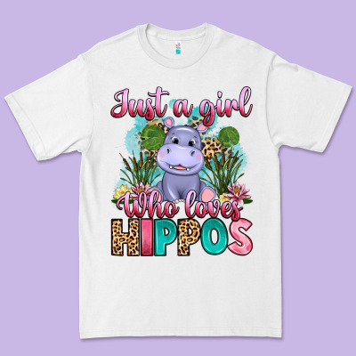 Just A Girl Who Loves Hippos Premium Tee Designed By Artiststas