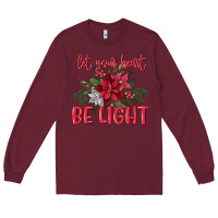 Burgundy Let your heart be light Long Sleeve Tee - MaliasSmallBusiness