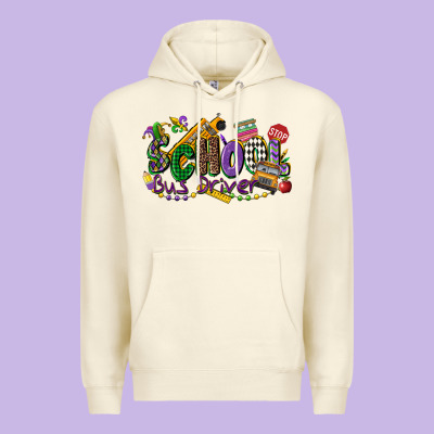 School Bus Driver Mardi Gras Premium Hoodie Designed By Cowgirlartshop