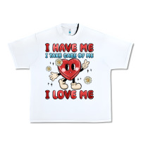 White i have me i take care of me i love me Urban Heavy Tee - MaliasSmallBusiness