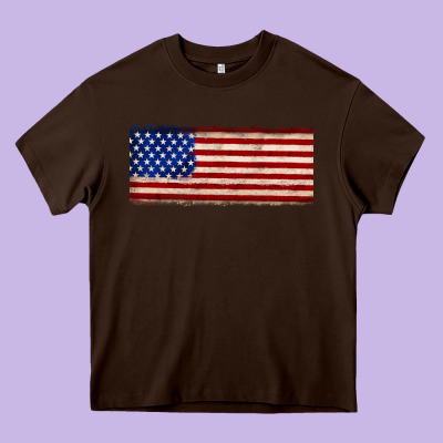 Usa Flag Heavy Core Tee Designed By Jahusdesignshop