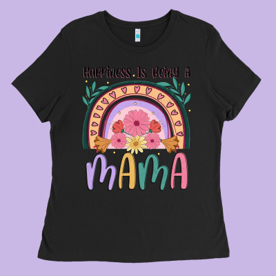 Happiness Is Being A Mama Ladies Tee Designed By Jahusdesignshop