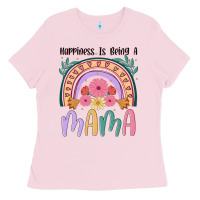 Bubblegum Pink happiness is being a mama Ladies Tee - JahusDesignShop