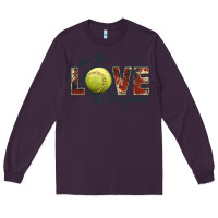 Plum softball love of the game Long Sleeve Tee - JahusDesignShop