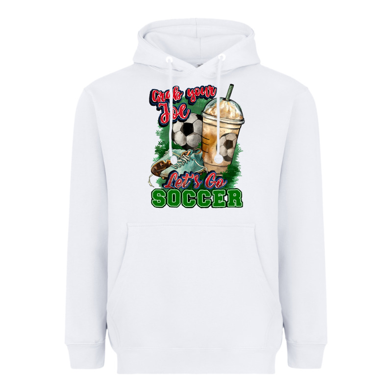 Grab Your Joe Let's Go Soccer Heavyweight Hoodie by HowdyJamesFarm | Teevron
