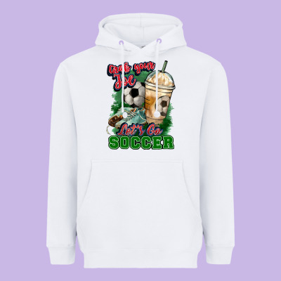 Grab Your Joe Let's Go Soccer Heavyweight Hoodie Designed By Howdyjamesfarm