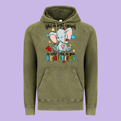 What Makes You Different Is What Makes You Beautif Vintage Hoodie Designed By Maliassmallbusiness