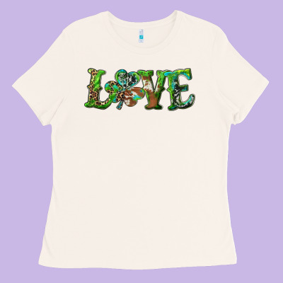 Love With Shamrock Ladies Tee Designed By Ranaportraitstore