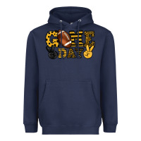 Navy Game day yellow and black team color Heavyweight Hoodie - HowdyJamesFarm