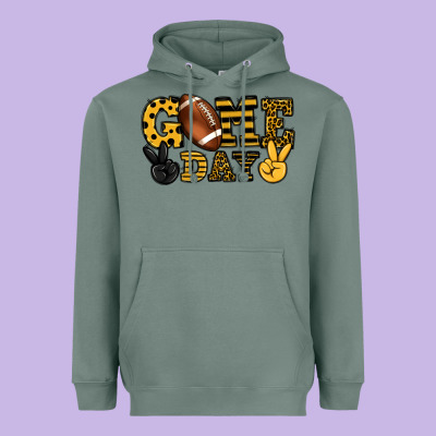 Game Day Yellow And Black Team Color Heavyweight Hoodie Designed By Howdyjamesfarm