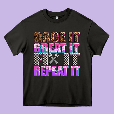 Race ıt Great ıt Fıx ıt Repeat ıt Heavy Core Tee Designed By Adodesignshop