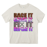 Cream race ıt great ıt fıx ıt repeat ıt Heavy Core Tee - AdoDesignShop