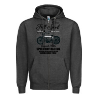 Charcoal Heather Speedway Racing Full Speed Pin Zipper Hoodie - Bettercallsaul