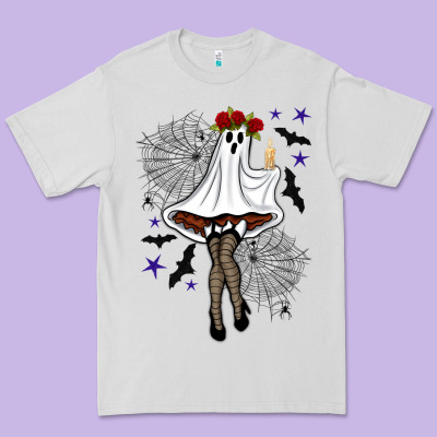Freak Ghost Halloween Premium Tee Designed By Bundleandbundleshop