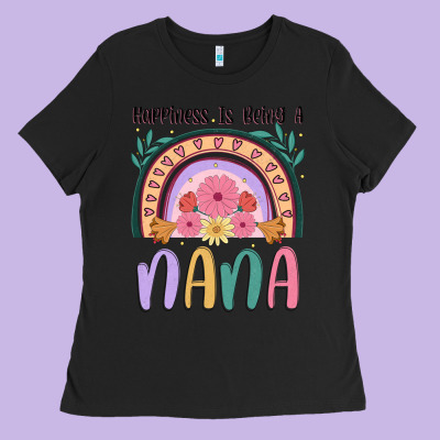 Happiness Is Being A Nana Ladies Tee Designed By Jahusdesignshop