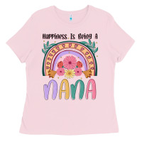 Bubblegum Pink happiness is being a nana Ladies Tee - JahusDesignShop