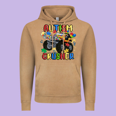 Autism Crusher Vintage Hoodie Designed By Maliassmallbusiness