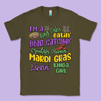 I'm A King Cake Eatin' Mardi Gras Lovin' Kinda Gir Classic Tee Designed By Maliassmallbusiness