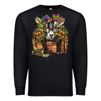 Black mardi gras goat Premium Sweatshirt - CowGirlArtShop