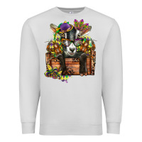 Dove Grey mardi gras goat Premium Sweatshirt - CowGirlArtShop