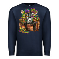 Navy mardi gras goat Premium Sweatshirt - CowGirlArtShop
