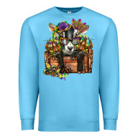 Ocean Blue mardi gras goat Premium Sweatshirt - CowGirlArtShop