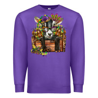 Purple mardi gras goat Premium Sweatshirt - CowGirlArtShop