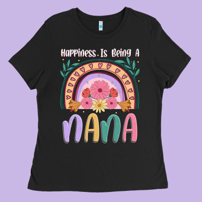 Happiness Is Being A Nana Ladies Tee Designed By Jahusdesignshop