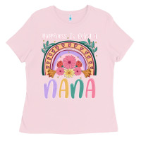 Bubblegum Pink happiness is being a nana Ladies Tee - JahusDesignShop