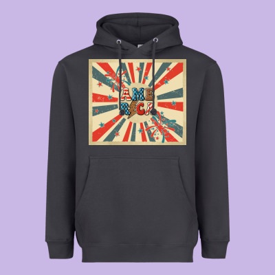 Retro America Heavyweight Hoodie Designed By Tumblerdesignbyshophia