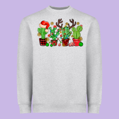 Christmas Cactus Heavyweight Sweatshirt Designed By Maliassmallbusiness