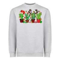 Heather Grey christmas cactus Heavyweight Sweatshirt - MaliasSmallBusiness