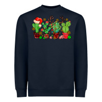 Navy christmas cactus Heavyweight Sweatshirt - MaliasSmallBusiness