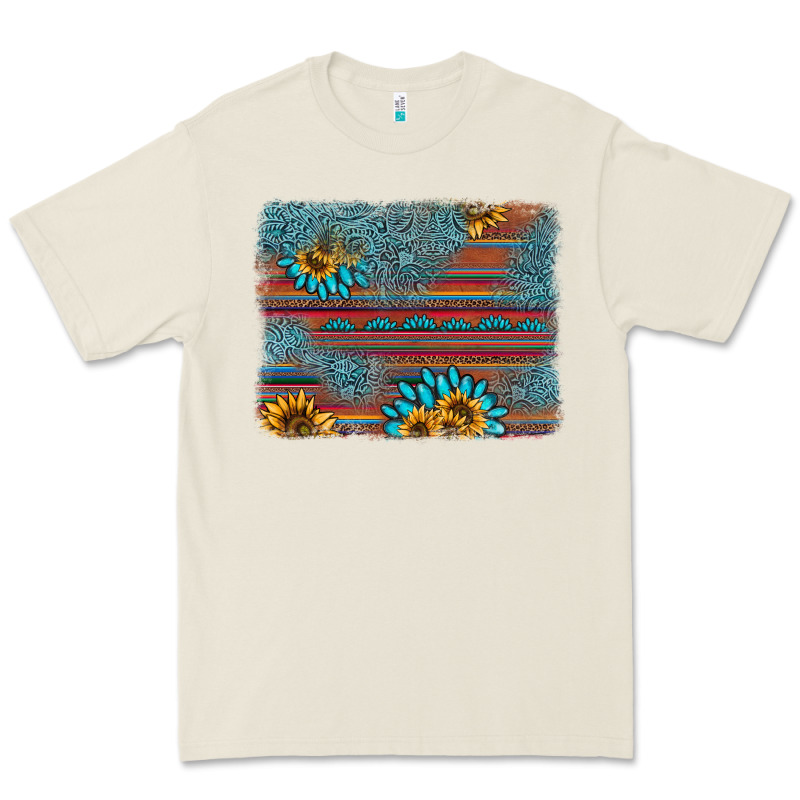 Sunflower Gemstone Serape Background Premium Tee by AdoDesignShop | Teevron