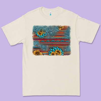 Sunflower Gemstone Serape Background Premium Tee Designed By Adodesignshop