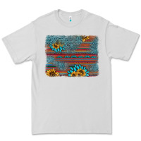 Dove Grey sunflower gemstone serape background Premium Tee - AdoDesignShop