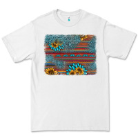 White sunflower gemstone serape background Premium Tee - AdoDesignShop