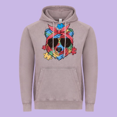 Autism Awareness Bear Vintage Hoodie Designed By Maliassmallbusiness
