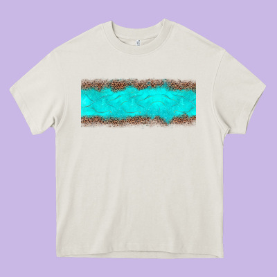Turquoise Leopard Heavy Core Tee Designed By Jahusdesignshop