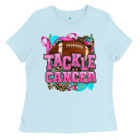Baby Blue tackle cancer Ladies Tee - AdoDesignShop