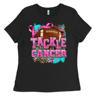 Black tackle cancer Ladies Tee - AdoDesignShop