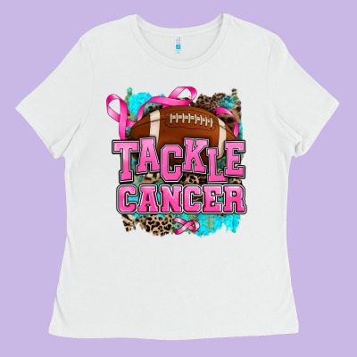Tackle Cancer Ladies Tee Designed By Adodesignshop