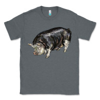 Charcoal Heather poland china pig Classic Tee - LillyAllenDesigns