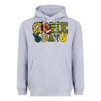 Heather Grey Game day yellow and green team color Heavyweight Hoodie - HowdyJamesFarm