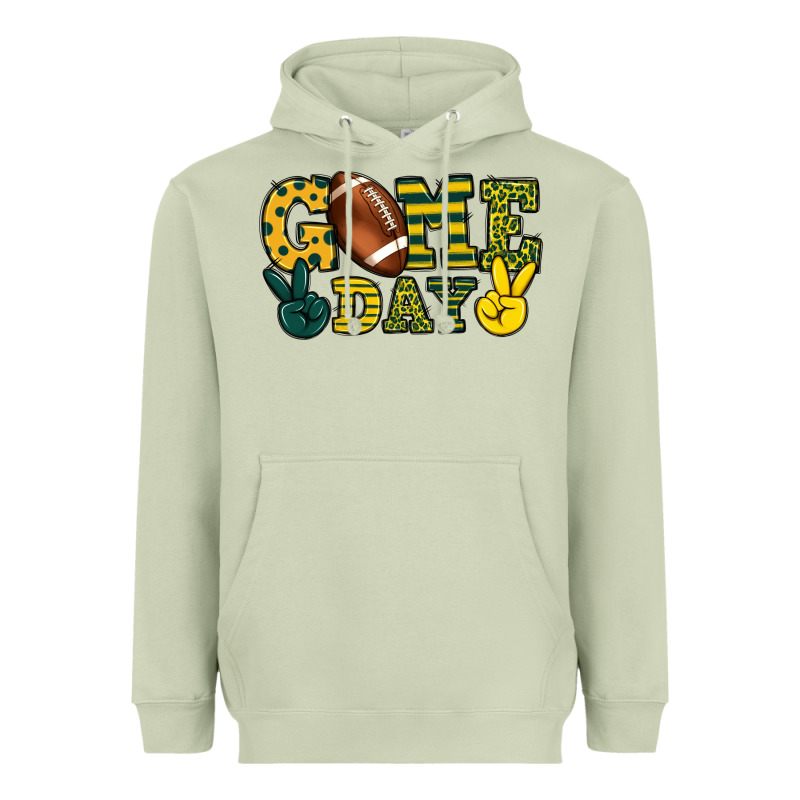 Game Day Yellow And Green Team Color Heavyweight Hoodie by HowdyJamesFarm | Teevron