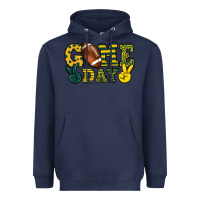 Navy Game day yellow and green team color Heavyweight Hoodie - HowdyJamesFarm