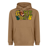 Toasted Coconut Game day yellow and green team color Heavyweight Hoodie - HowdyJamesFarm