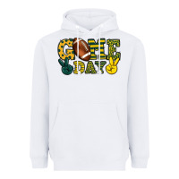 White Game day yellow and green team color Heavyweight Hoodie - HowdyJamesFarm